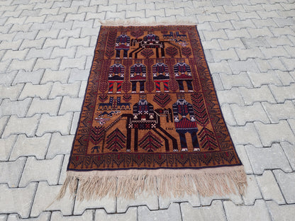 3x5 Tribal Wool Rug: Traditional Oriental Decor