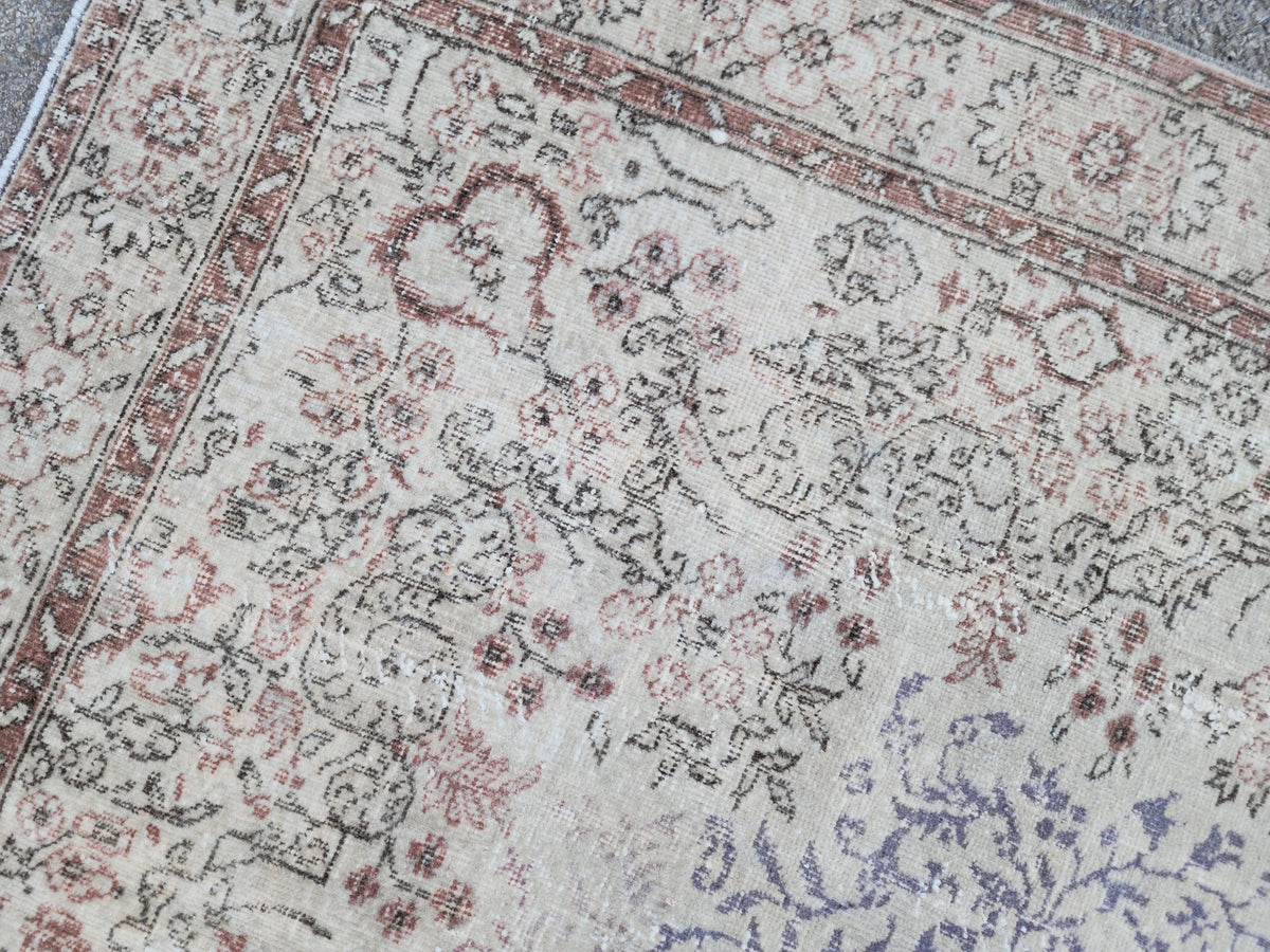6x9 Oushak Neutral Rug: Hand Knotted Wool, Bohemian Home Decor