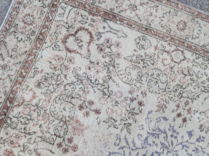 6x9 Oushak Neutral Rug: Hand Knotted Wool, Bohemian Home Decor