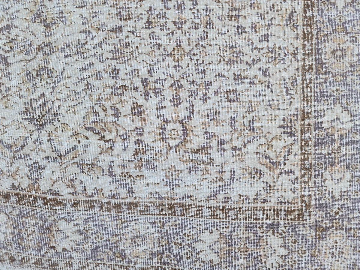 Hand Knotted Oushak Rug 6x9, Neutral Wool Home Decor, Beige Boho Decor