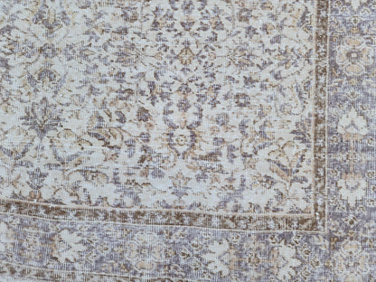 Hand Knotted Oushak Rug 6x9, Neutral Wool Home Decor, Beige Boho Decor