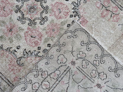 Handwoven Turkish Oushak Rug: 50/50 Wool Cotton Blend