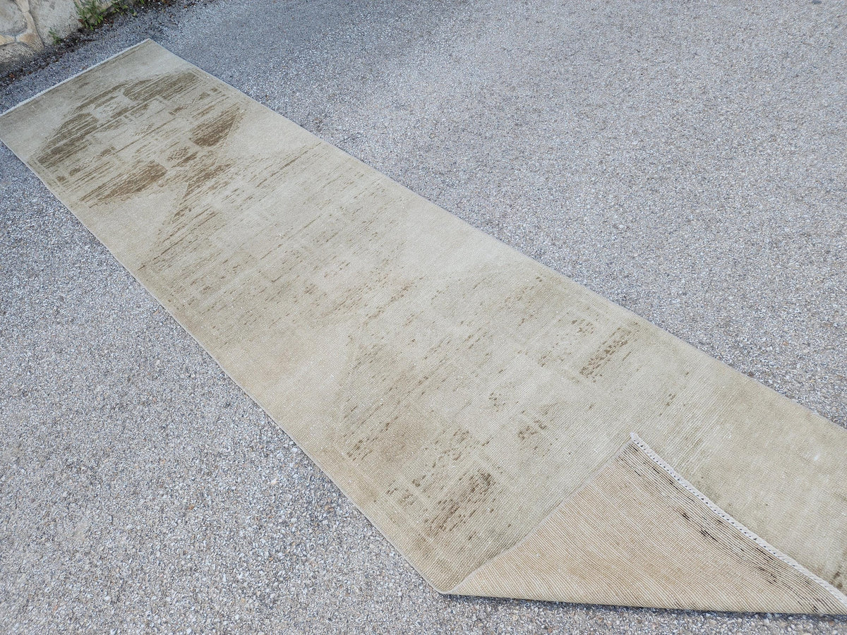 Neutral Runner Rug 3x12, Eco Friendly, Bohemian Home Decor, Up Cycled Wool