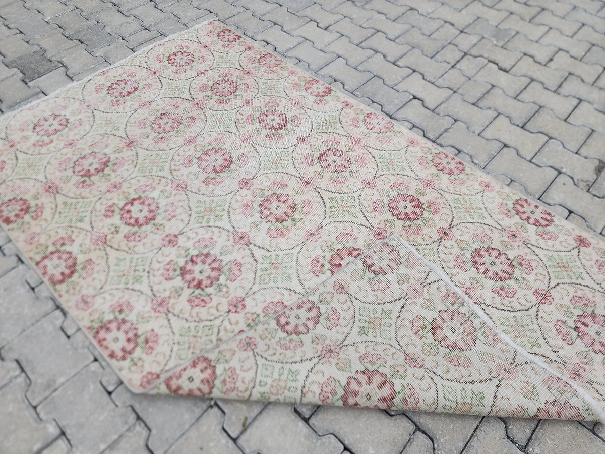 4x7 Handwoven Turkish Oushak Rug: Wool & Cotton Area Rug