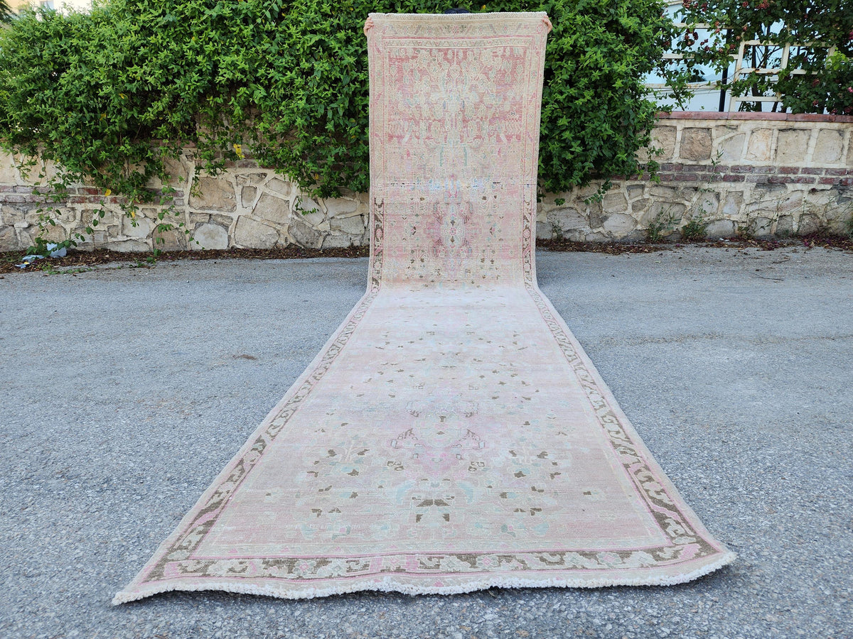 3x14 Wool Persian Runner Rug: Boho Hallway Decor