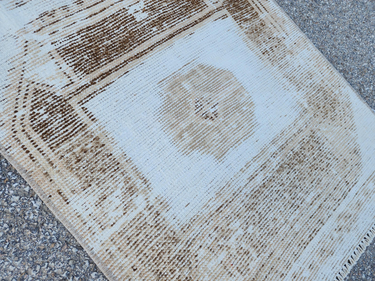 2x11 Neutral Runner Rug: Bohemian Home Decor, Up Cycled Wool