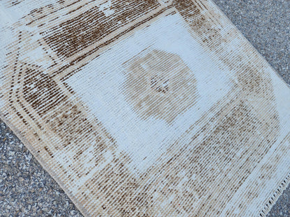 2x11 Neutral Runner Rug: Bohemian Home Decor, Up Cycled Wool