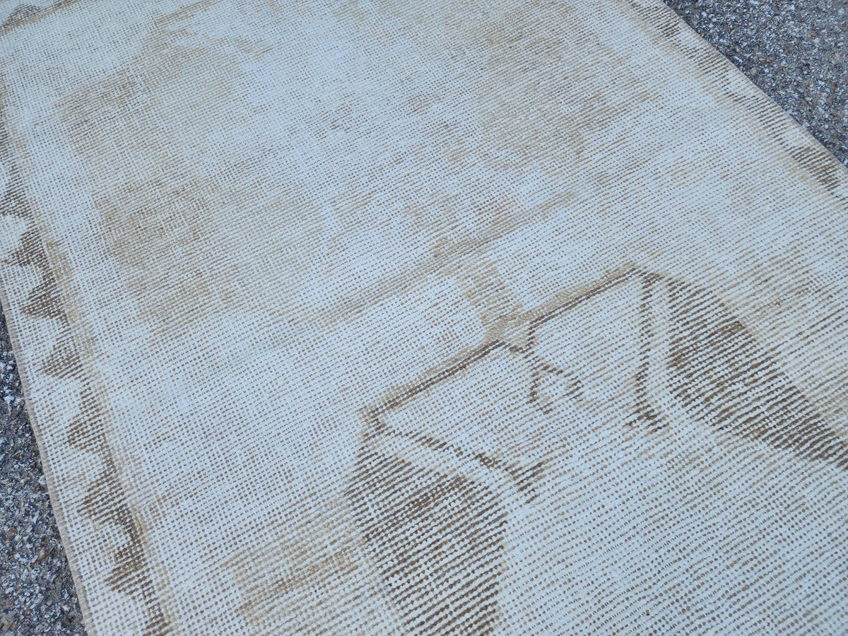 Neutral Wool Runner Rug 3x11: Hand Made Oriental Hallway Decor, Up Cycled Wool
