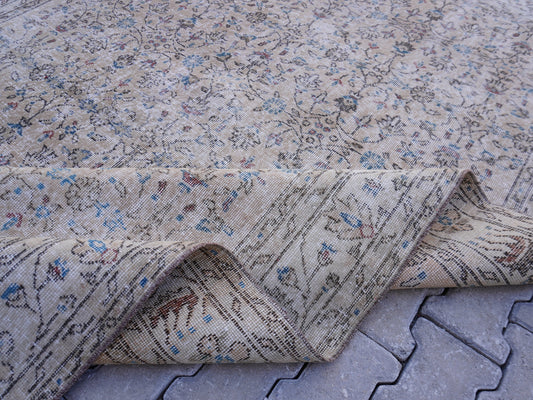 6x9 Vintage Neutral Rug, Boho Rustic Home Decor, Turkish Hand Made