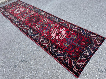 Handmade 3x12 Natural Runner Rug: Boho Hallway Decor, Persian Design