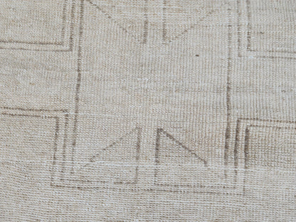 Muted Beige Runner Rug 3x12, Turkish Home Decor Wool Carpet, Hallway Decor