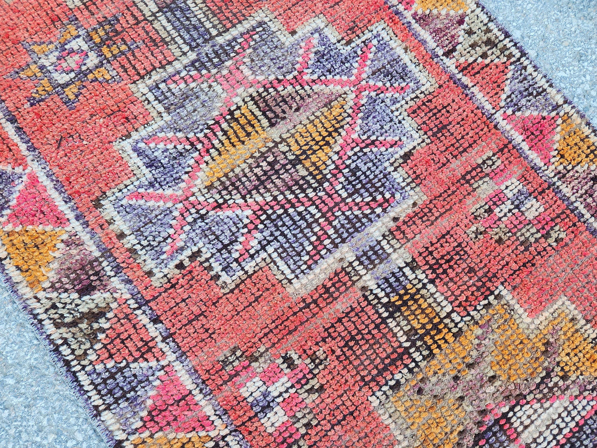 2x8 Mini Herki Runner, Home Rustic Decor, Kitchen Decor, Up Cycled Wool Rug