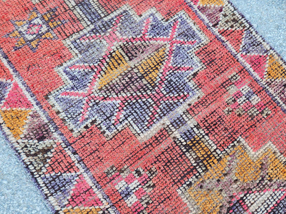 2x8 Mini Herki Runner, Home Rustic Decor, Kitchen Decor, Up Cycled Wool Rug