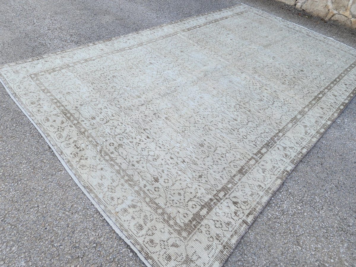 6x10 Turkish Rug: Living Room Decor, Beige and Brown