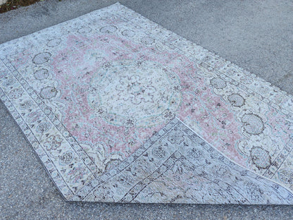 5x8 Neutral Rug, Turkish Hand Made, Boho Home Decor