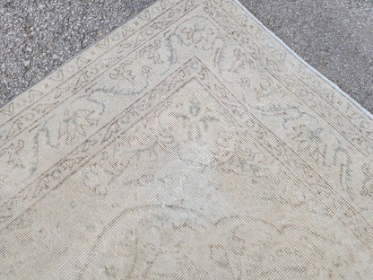 5x9 Neutral Area Rug, Rustic Wool Decor, Living Room Muted Decor