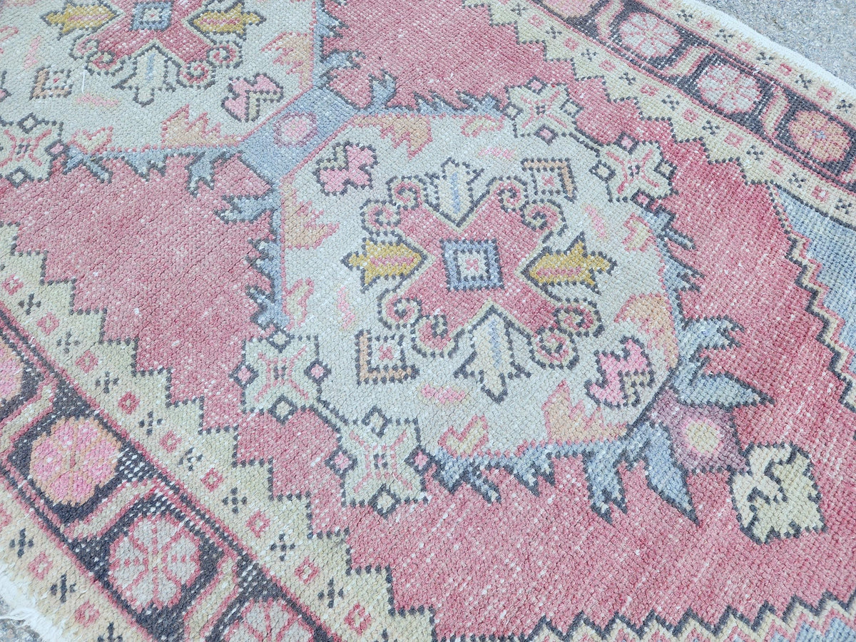 3x9 Kitchen Runner, Turkish Hand Woven Wool Rug, Eco Friendly, Farmhouse Decor