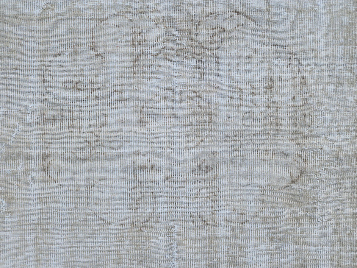 7x10 Turkish Rug, Beige Wool Hand Made, Home Interior Decor