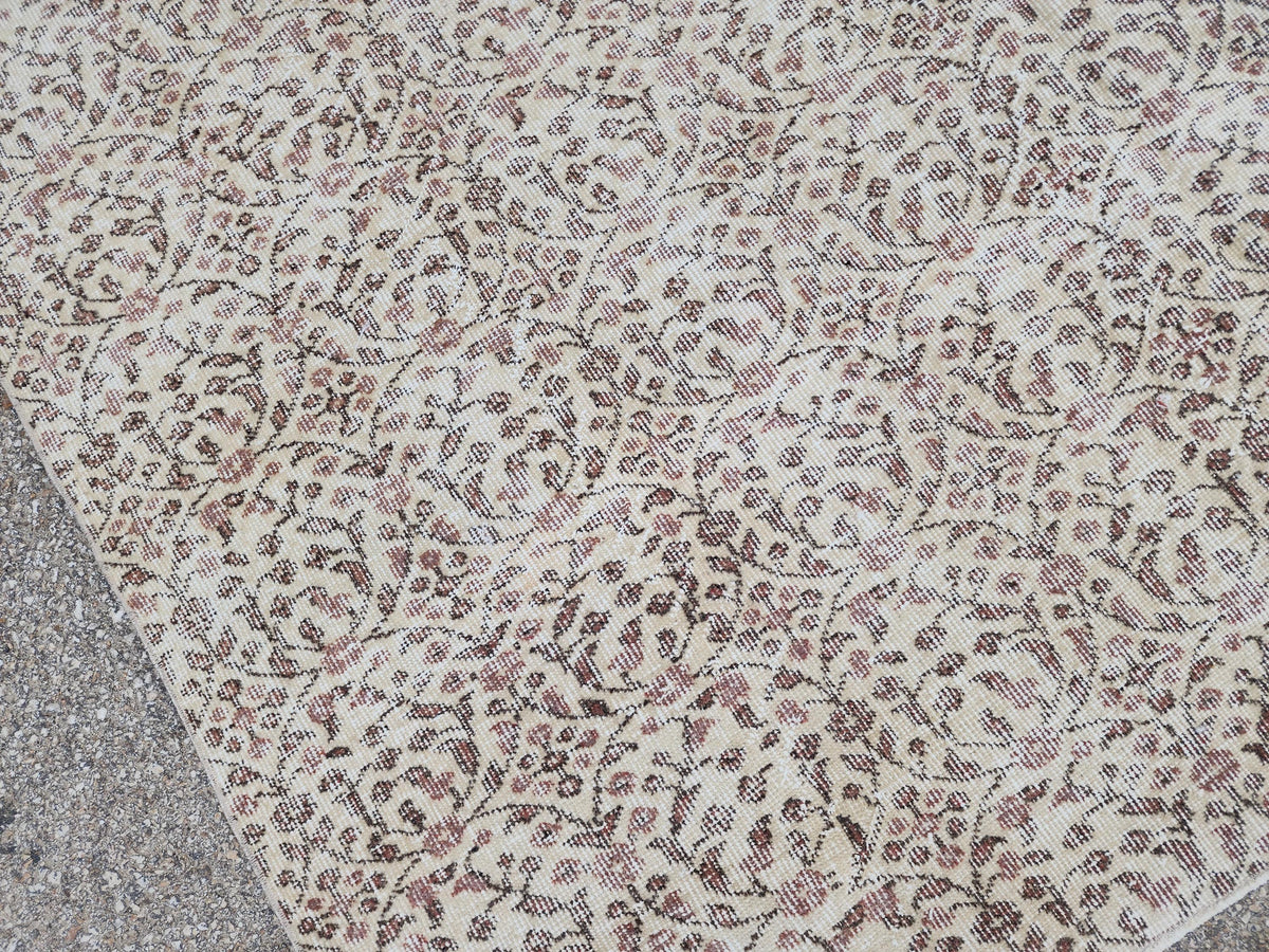 Oushak Area Rug 6x10, Turkish Hand Made Carpet, Oriental Boho Decor