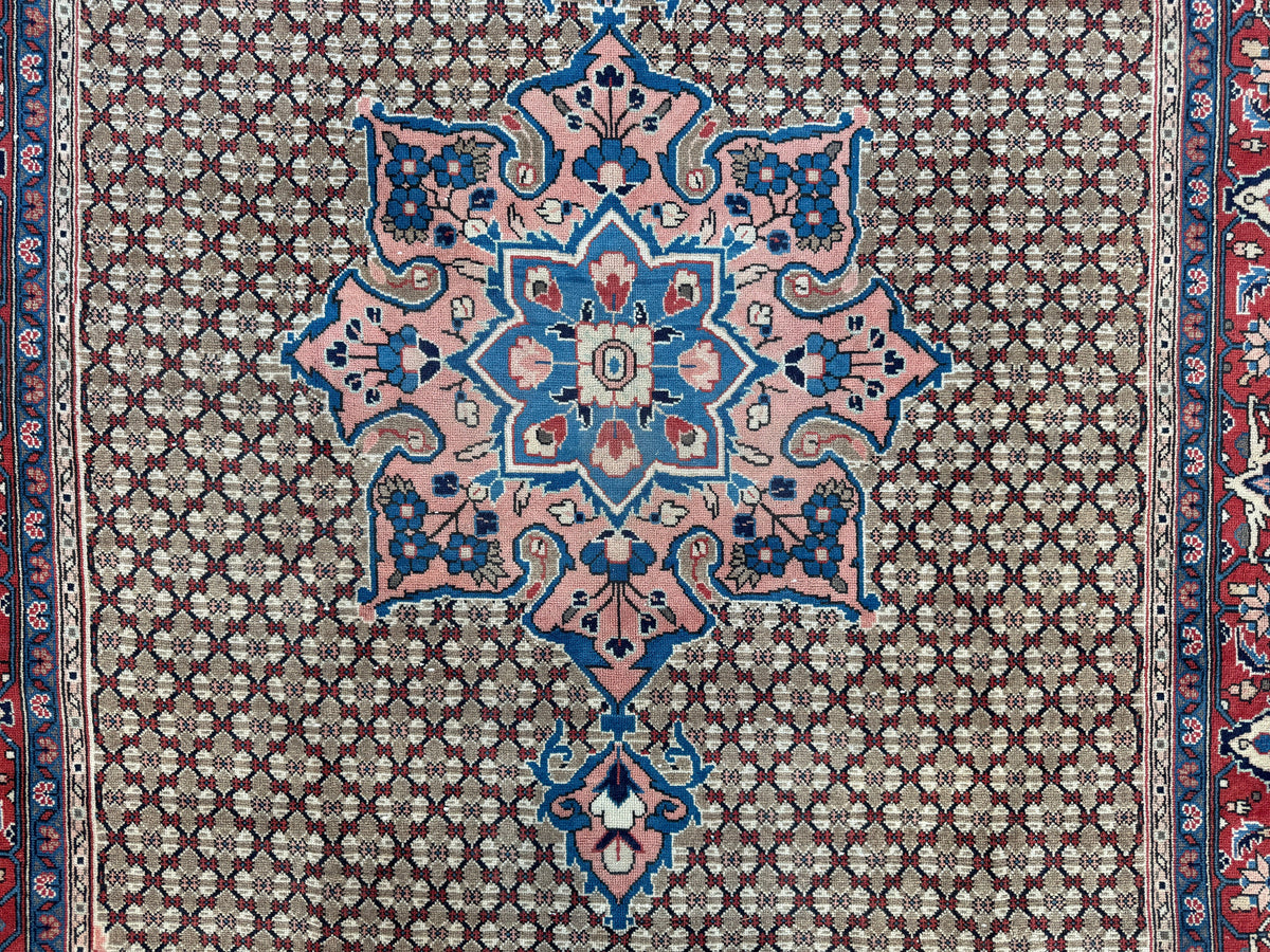 Antique Persian Rug 5x9: Hand-Knotted Wool Carpet, Boho Home Decor