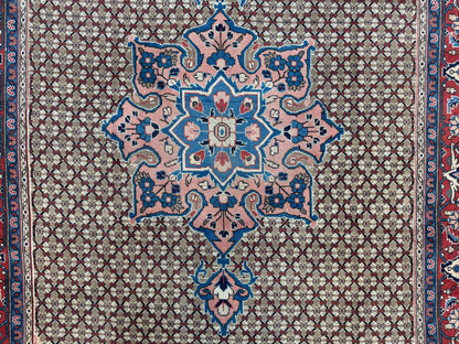 Antique Persian Rug 5x9: Hand-Knotted Wool Carpet, Boho Home Decor