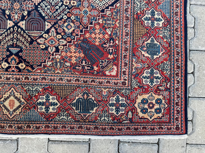5x7 Antique Turkish Wool Rug: Handcrafted Bohemian Area Rug