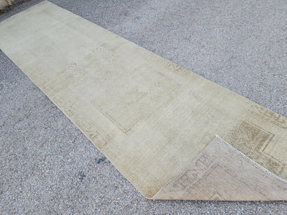 3x13 Vintage Turkish Wool Runner Rug, Hand-Knotted Hallway & Entryway Rug