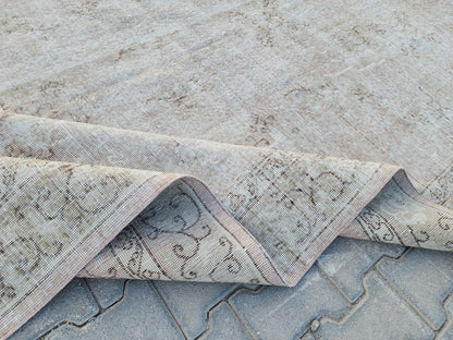 6x10 Neutral Boho Rug, Turkish Beige Hand Knotted, Dining Room Decor
