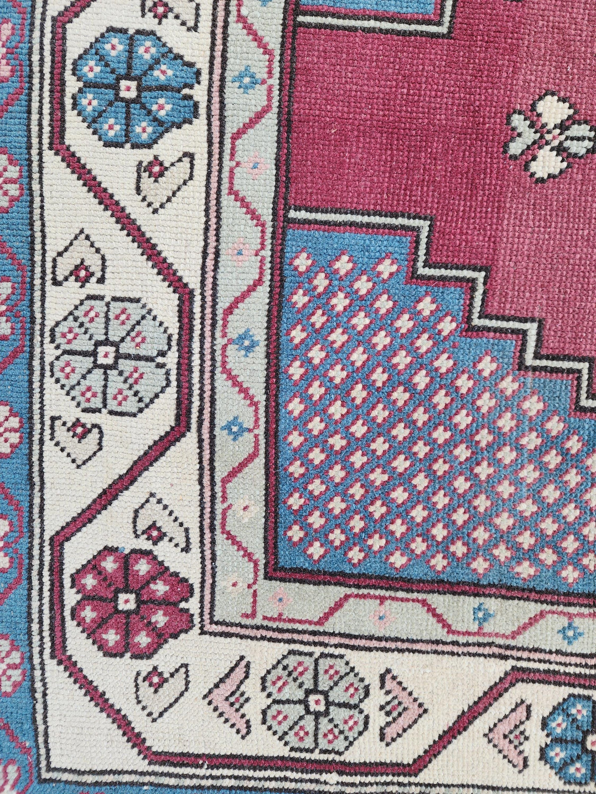4x9 Turkish Wool rug, Bohemian Living Room Decor, Oriental Hand Made Carpet
