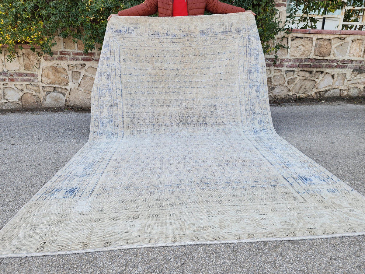 6x9 Antique Muted Rug: Turkish Hand Knotted, Farmhouse Soft Rug