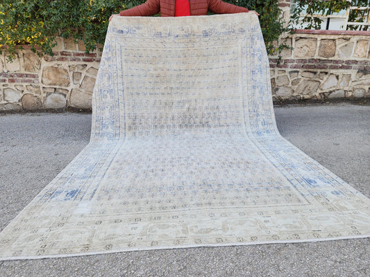 6x9 Antique Muted Rug: Turkish Hand Knotted, Farmhouse Soft Rug