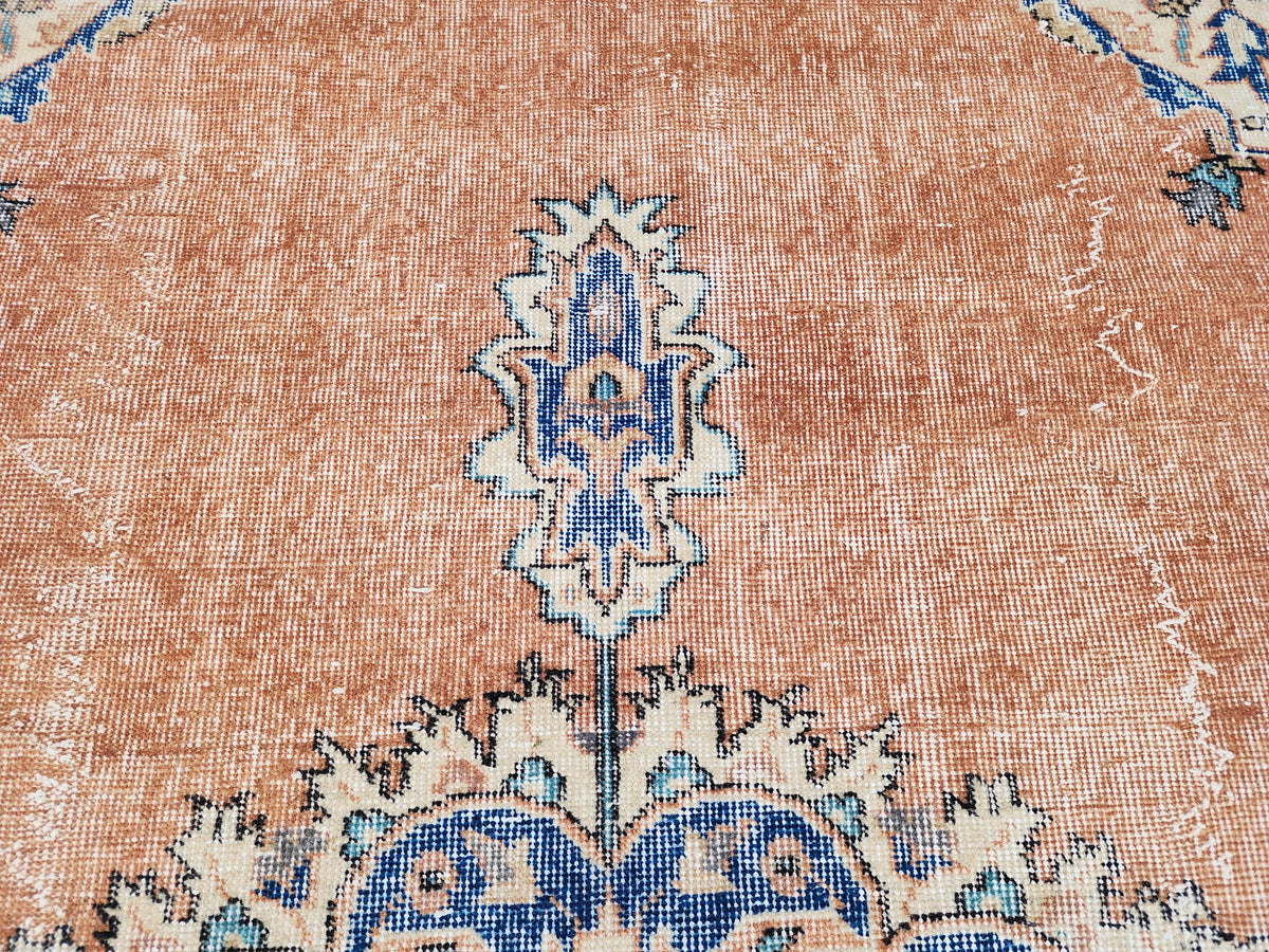 Oushak Area Rug 7x10, Hand Knotted Wool Turkish Carpet, Living Room Decor