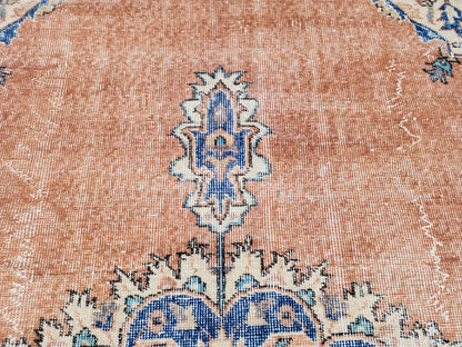 Oushak Area Rug 7x10, Hand Knotted Wool Turkish Carpet, Living Room Decor