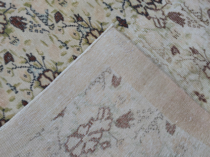 6x9 Handwoven Oushak Rug: Neutral Turkish Wool & Cotton