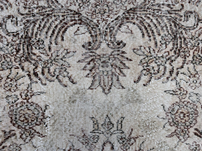 Handwoven Turkish Oushak Rug: 4x7 Wool Cotton Blend