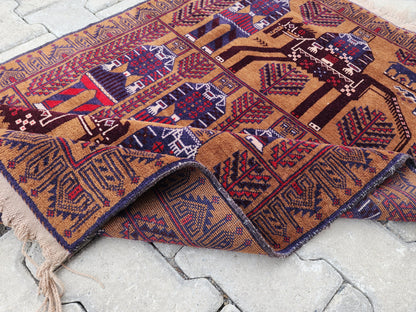 3x5 Tribal Wool Rug: Traditional Oriental Decor