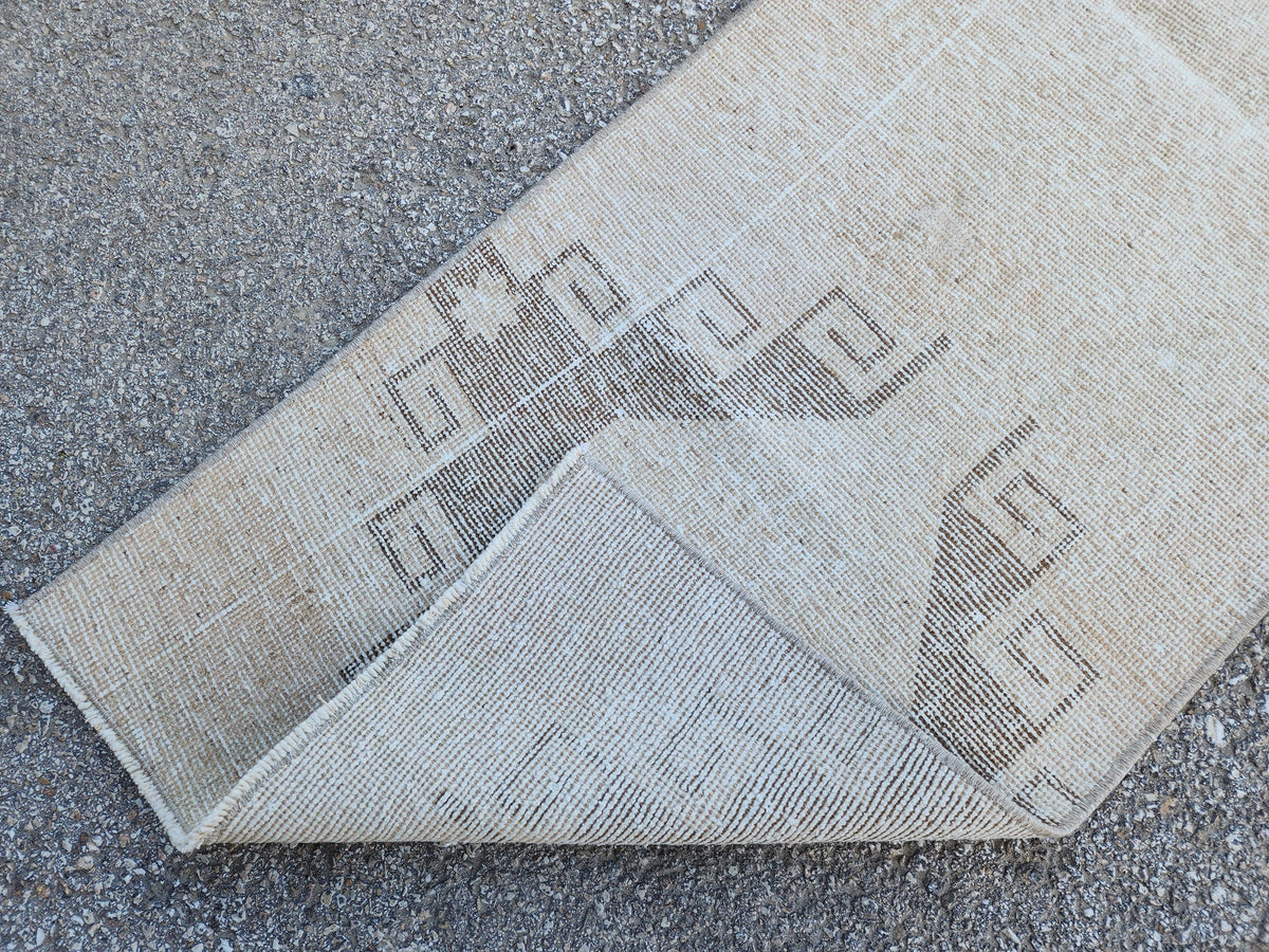 Geometric Hallway Rug 2x7: Handmade Anatolian Wool Runner