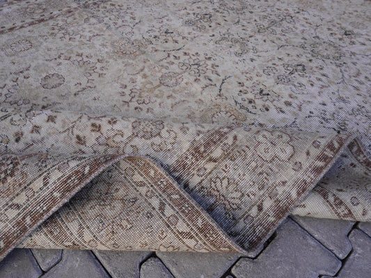 6x11 Neutral Area Rug, Turkish Wool Hand Made, Dining Room Decor