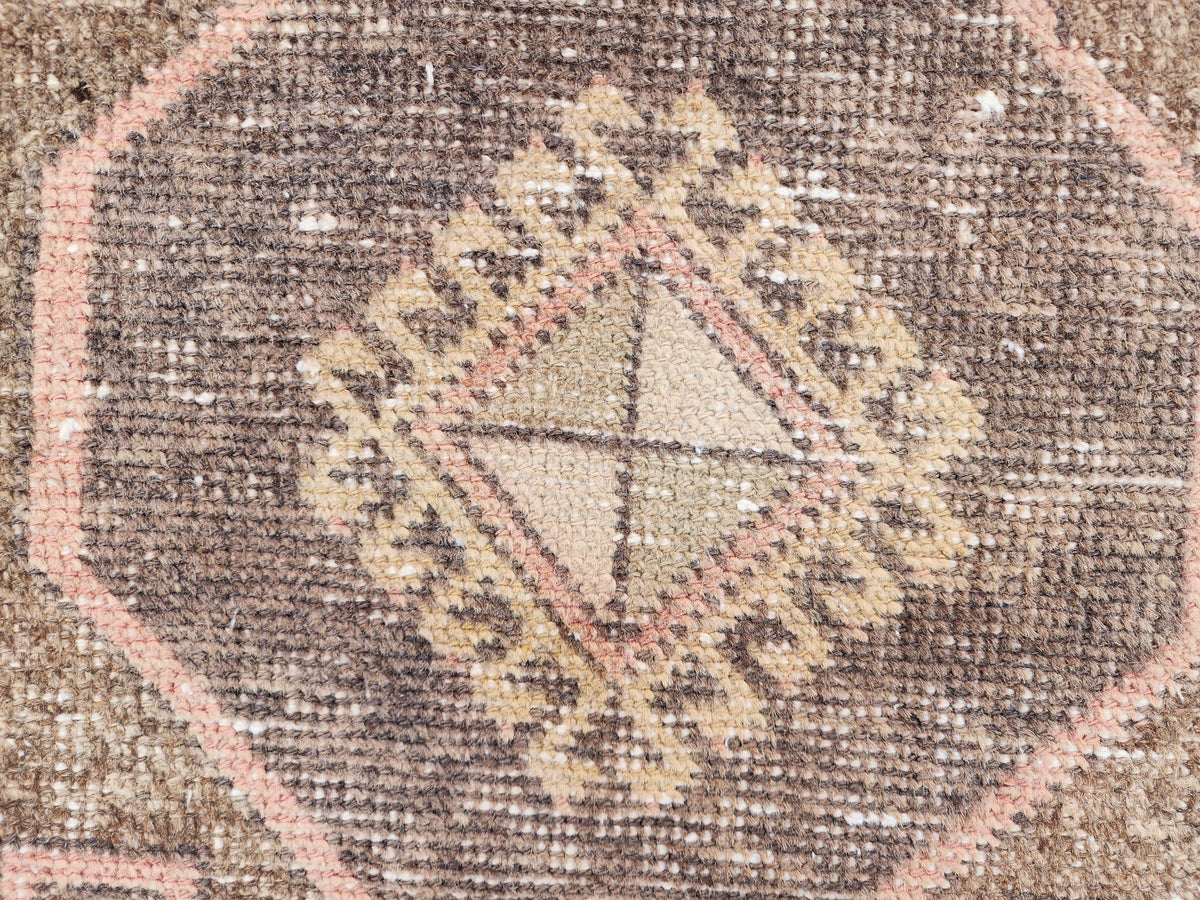 Turkish Hand Made Runner Rug 2.6x11.8 ft, Hallway Tan Runner, Terracotta Tribal Carpet