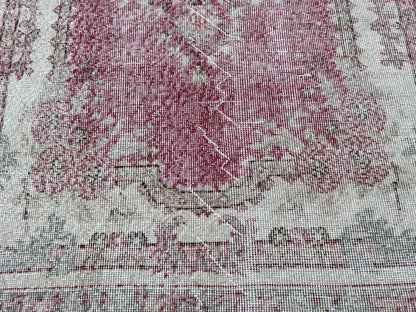 Handwoven Turkish Oushak Rug: 4x7 Boho Wool Cotton Rug