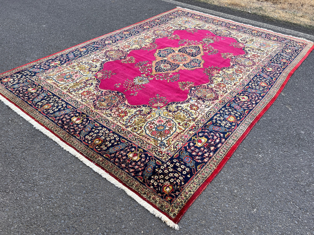 8×11 Vintage Wool Rug, Hand Knotted, Natural Oriental Traditional Kayseri Carpet