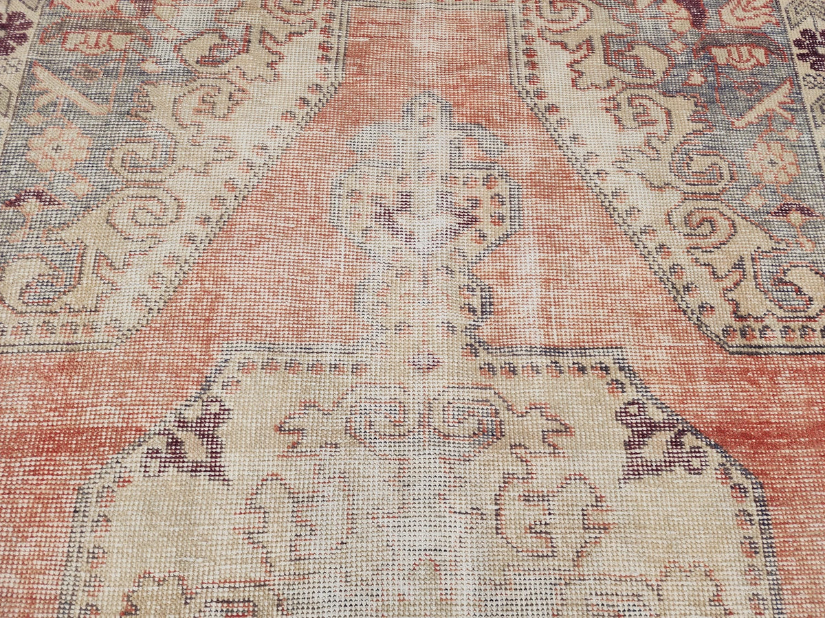 Hand Made Rug 4x7, Rustic Bohemian Carpet, Turkish Hand Knotted Decor