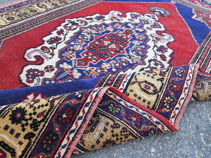 5x8 Vintage Oushak Rug: Hand-Knotted Oriental Wool Rug