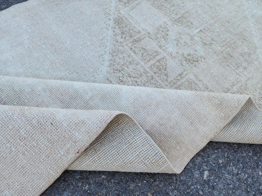 3x11 Turkish Runner Rug, Hand Knotted Home Decor, Kitchen Decor, Beige Color
