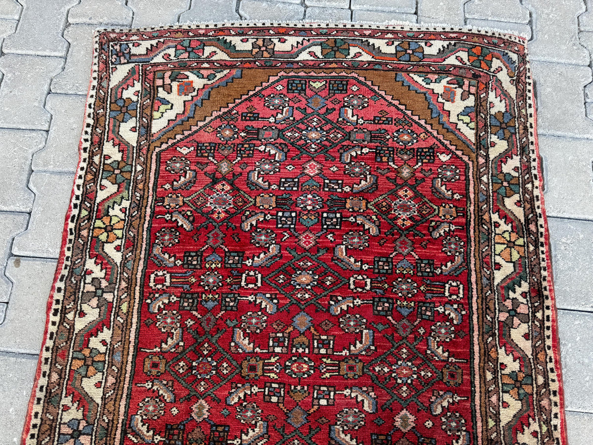 Handmade Oriental Runner Rug: Rustic Kitchen Hallway Decor (3x9)