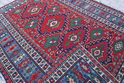 Vintage Kilim Rug 7x9: Hand Woven Oriental Design, Boho Oriental Soumak Carpet