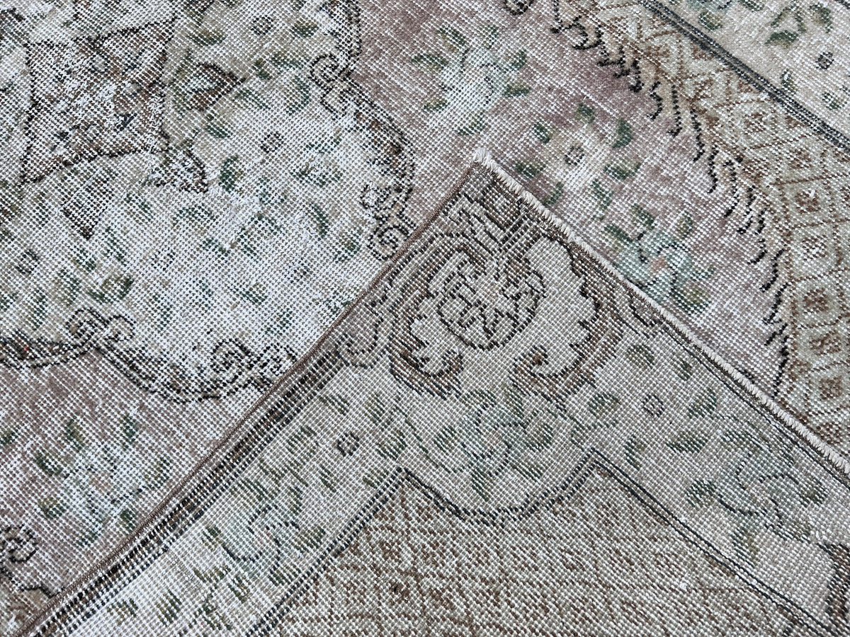 Handwoven Turkish Oushak Rug 4x7: Wool & Cotton Bohemian Rug