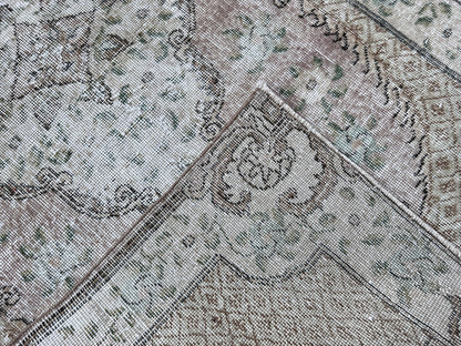 Handwoven Turkish Oushak Rug 4x7: Wool & Cotton Bohemian Rug