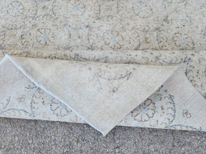 Hand Knotted Wool Rug 6x9: Turkish Isparta Beige Color