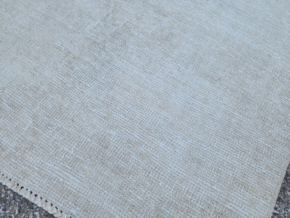 Ivory Wool Runner Rug 3x11: Hand Knotted Turkish Up Cycled Wool, Hallway Decor